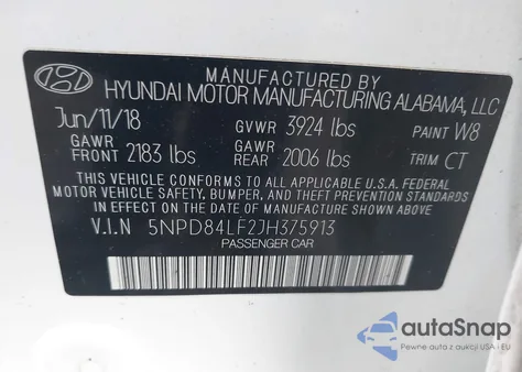 2018 Hyundai Elantra Value Edition из США, поврежденный, VIN 5NPD84LF2JH375913